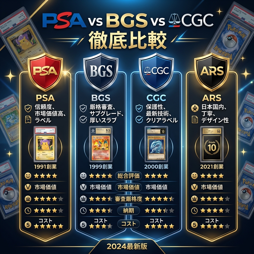 PSA・BGS・CGC・ARSを徹底比較！どの鑑定機関に出すべき？