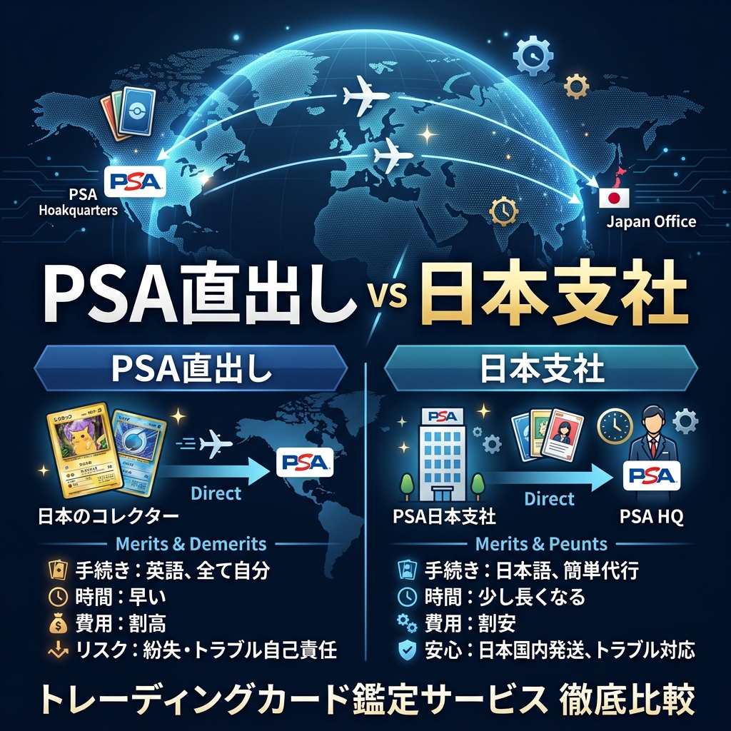 PSA Japanとアメリカ直出しの違い｜2026年の料金・納期・送り方